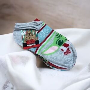 Star Wars Christmas Socks NEW 6 Pack Women’s Sz 4-10 Gray Green Disney